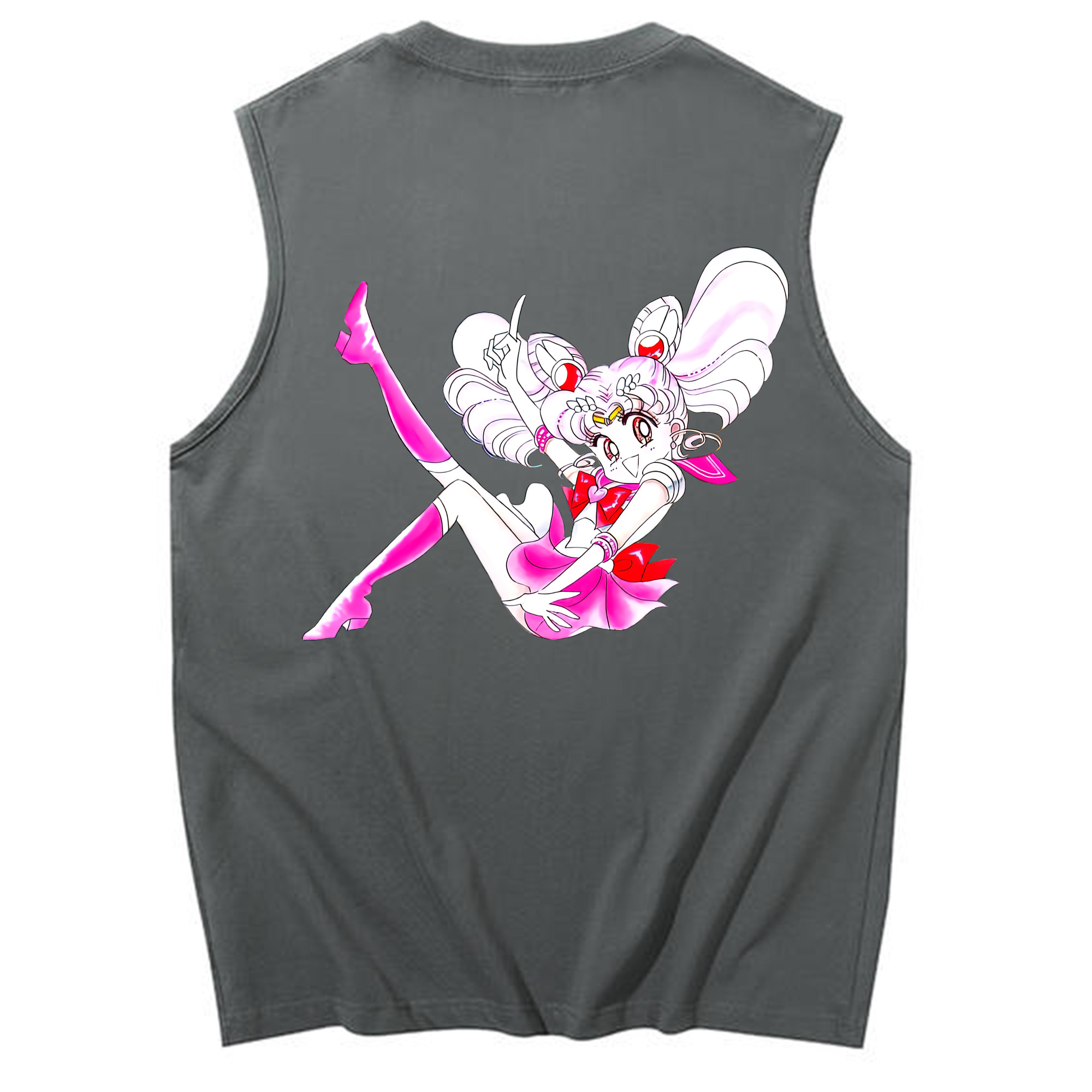 （画像用） 美少女戦士セーラームーン ちびうさ Sailor Moon Chibiusa Tsukino Usagi Small Lady Serenity コットン100％タンクトップ（背面プリント）